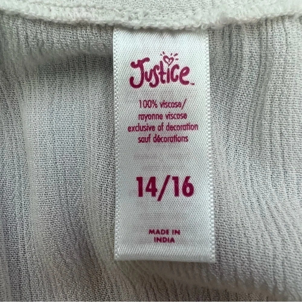 JUSTICE Girl’s Swimsuit Cover-Up Sz 14/16 Multi Colors Adjustable Straps